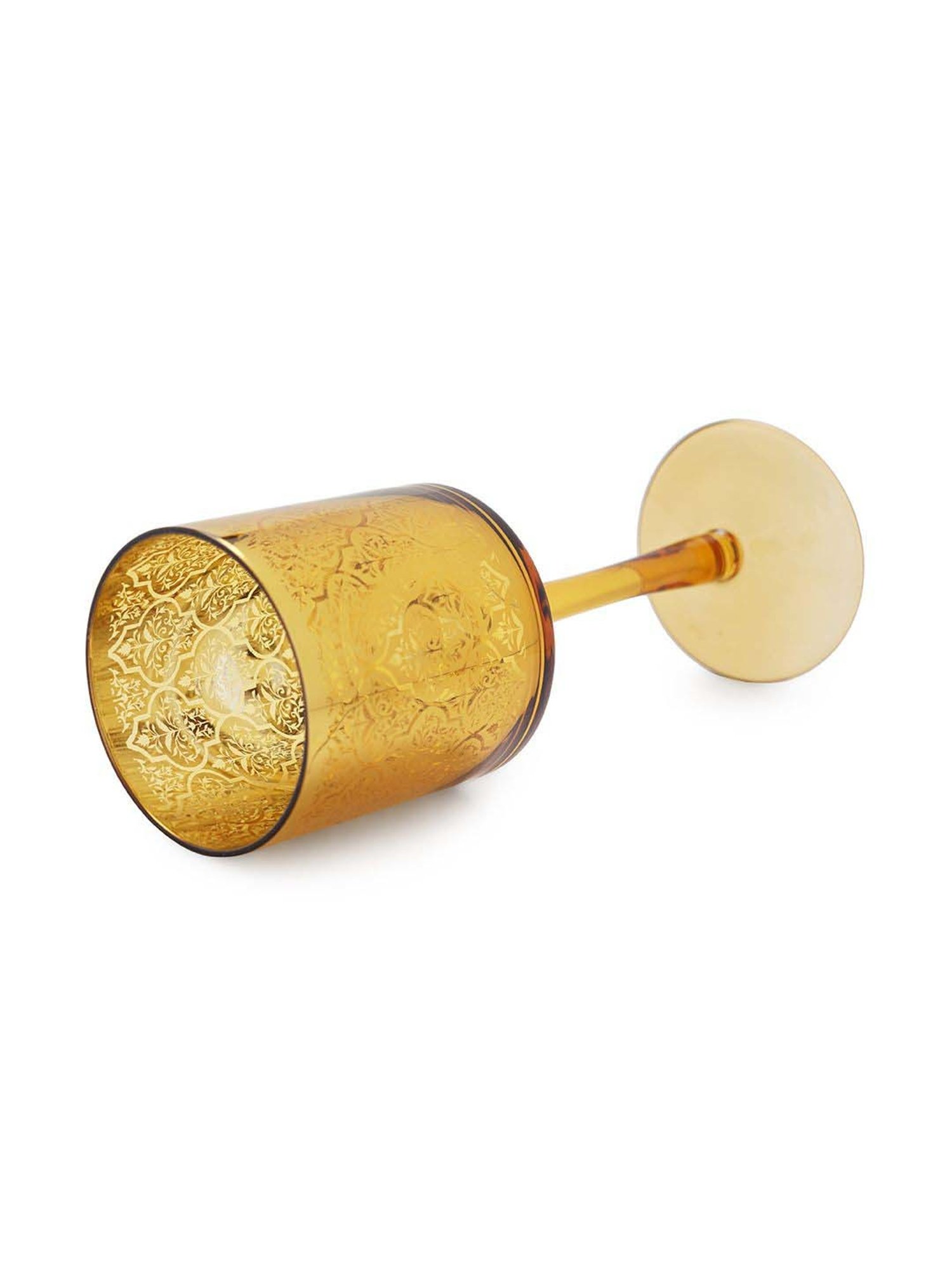 Pure Home and Living Gold Glass Stem Candle Holder