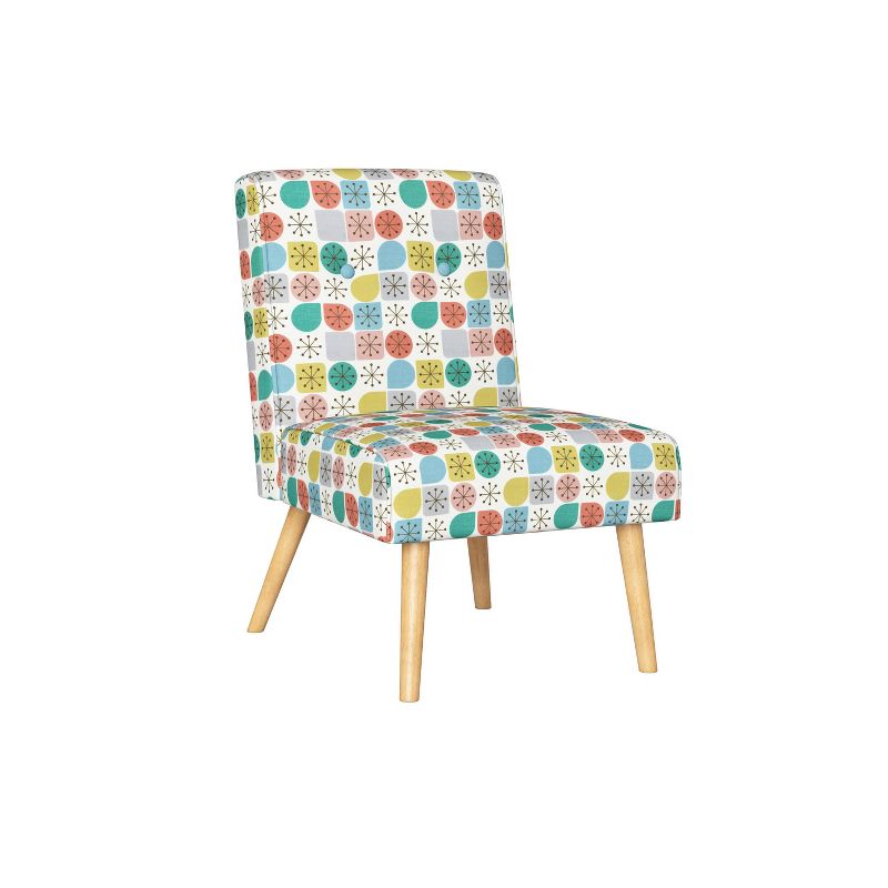 Webster Button Tufted Armless Chair Modern Print Pink Starlight - Handy Living