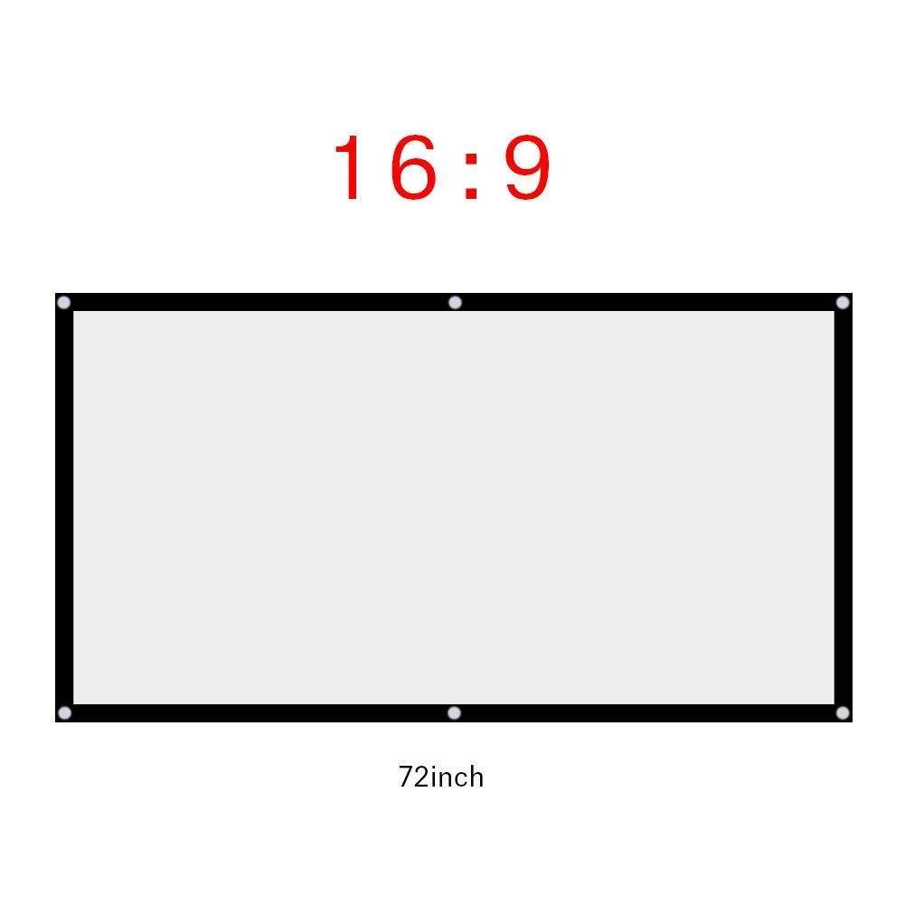 Fosa 60-120 Inch Portable Foldable Non-Crease White Projector Curtain Projection Screen 16:9 Portable Movies Screen for Projector Home Theater Outdoor/Indoor(60Inch)