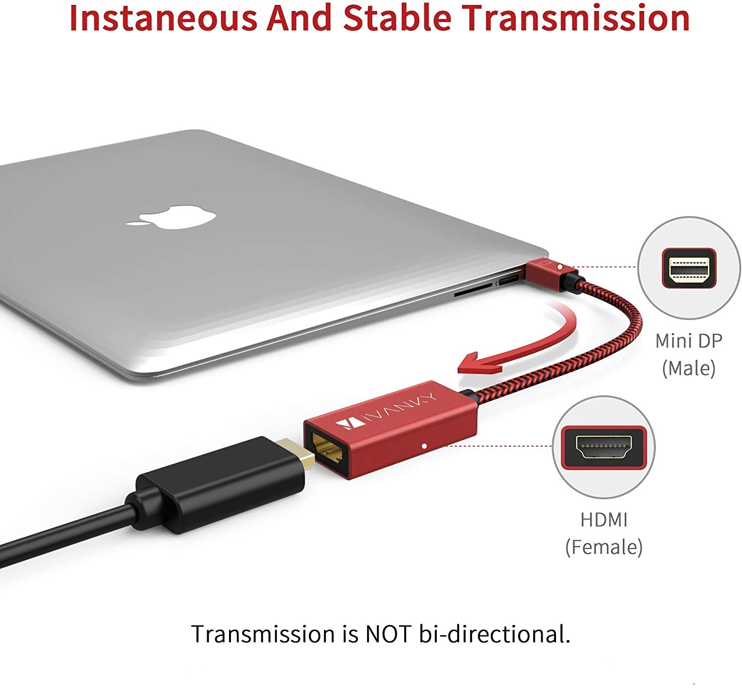 Mini DisplayPort to DisplayPort Cable  4K60Hz Thunderbolt to DisplayPort Cable GoldPlated 10Ft Ultra High Speed Mini DP to DP Cable Compatible MacBook AirPro Surface ProDock Grey