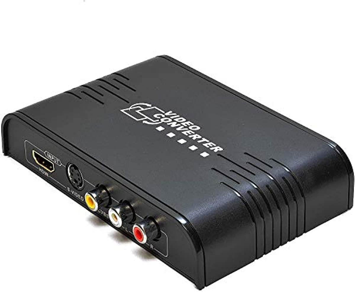 OREI RCA to HDMI Converter - 1080P S-Video RCA Composite CVBS AV to HDMI Video Audio Converter Adapter Supporting PAL/NTSC with USB Charge Cable for PC Laptop Xbox PS4 PS3 TV VHS VCR Camera DVD