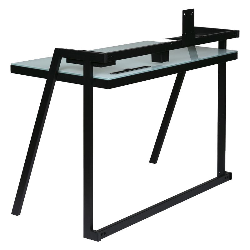 Tablet Desk Glass Desktop With Metal Frame Black - OneSpace