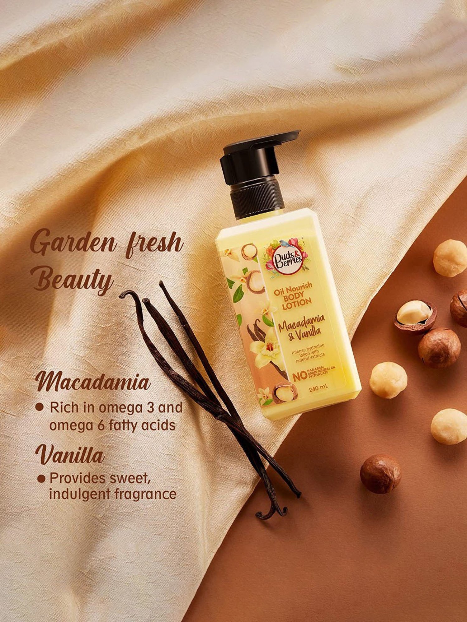 Buds & Berries Macadamia & Vanilla Oil Nourish Body Lotion - 240 ml
