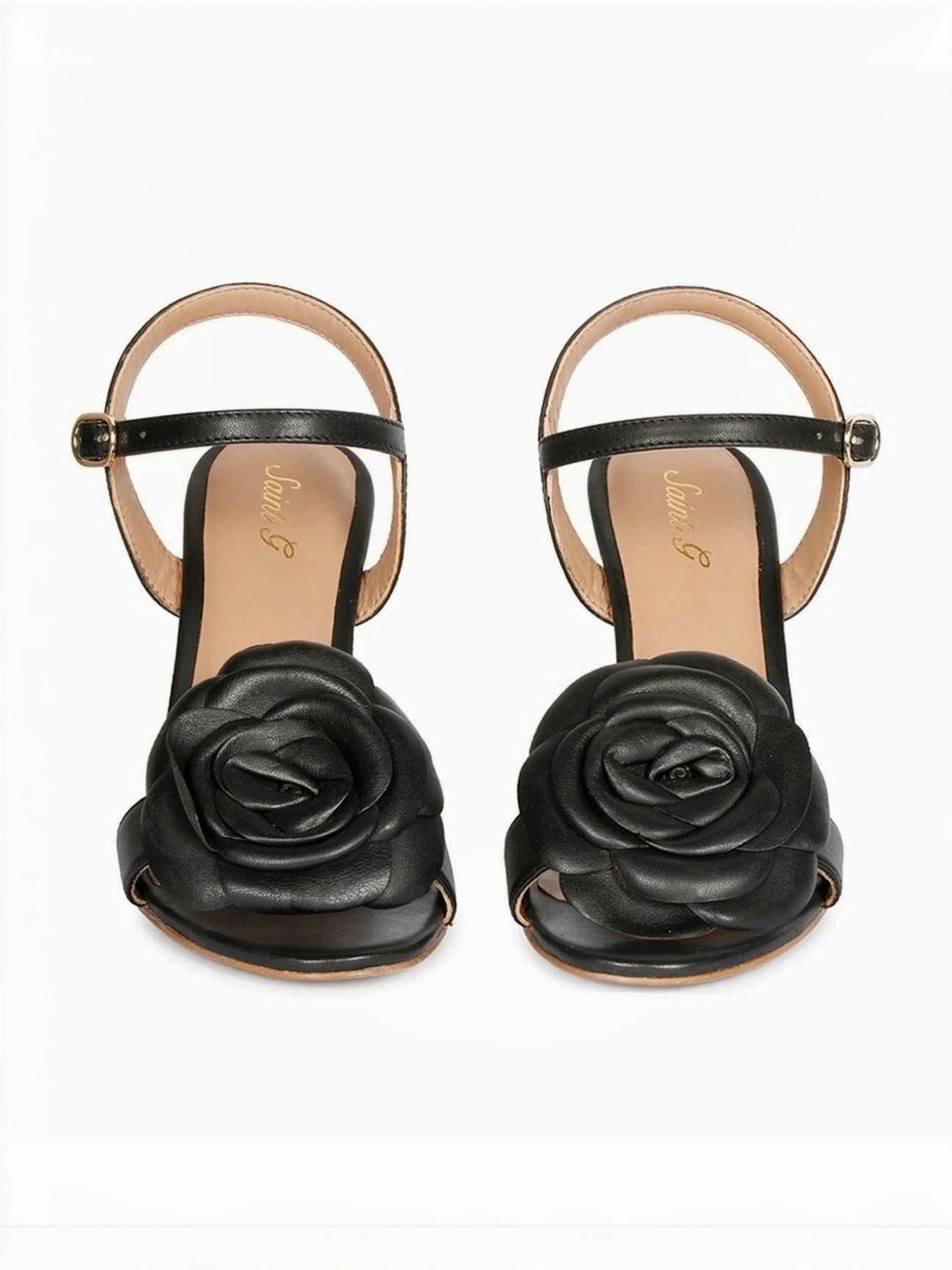 Saint G Women's Veronique Black Ankle Strap Stilettos