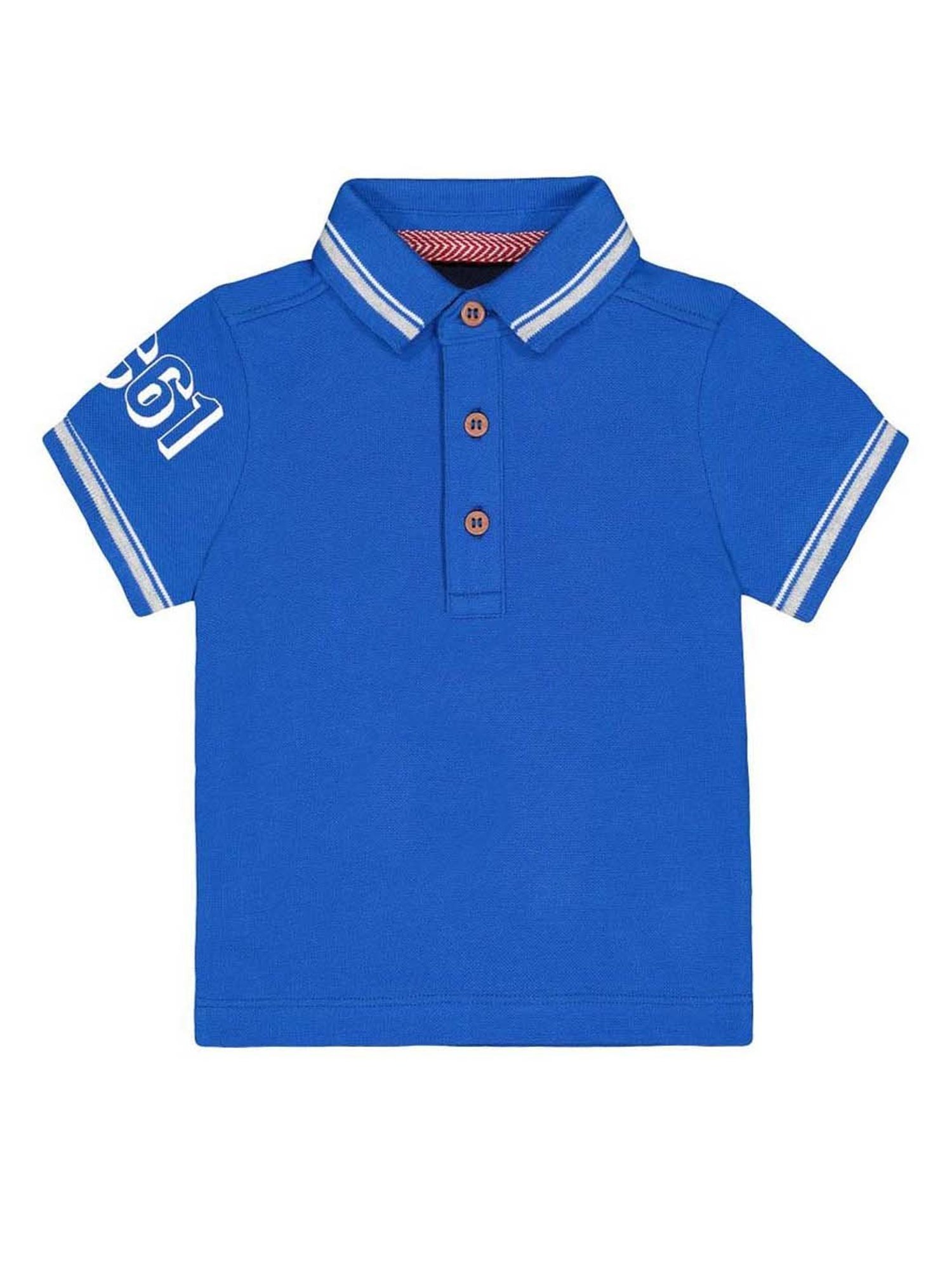 Mothercare Kids Blue Printed Polo T-Shirt