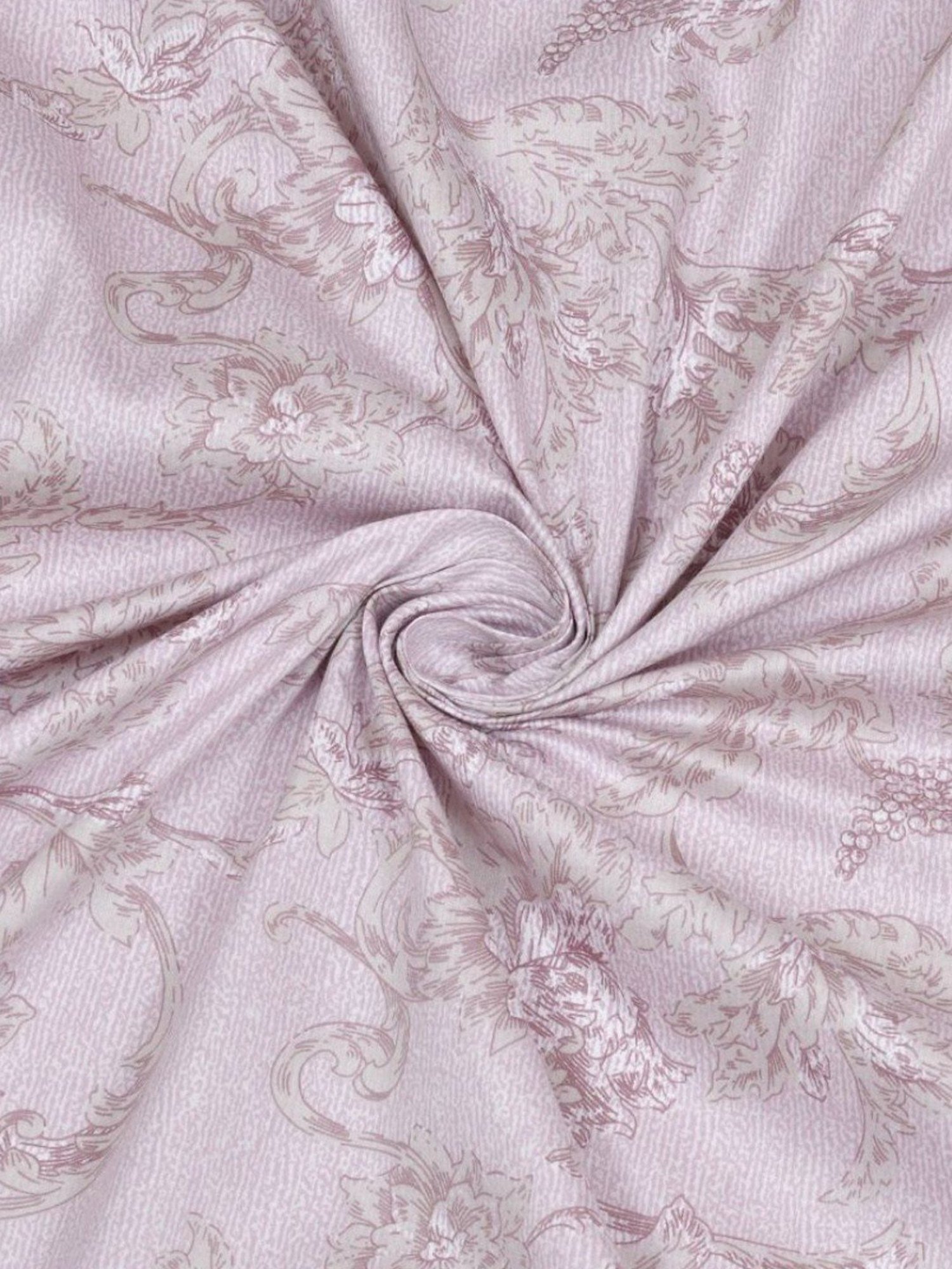 Haus & Kinder Printed Pink 300 TC Cotton King Bed Sheet with 2 Pillow Covers