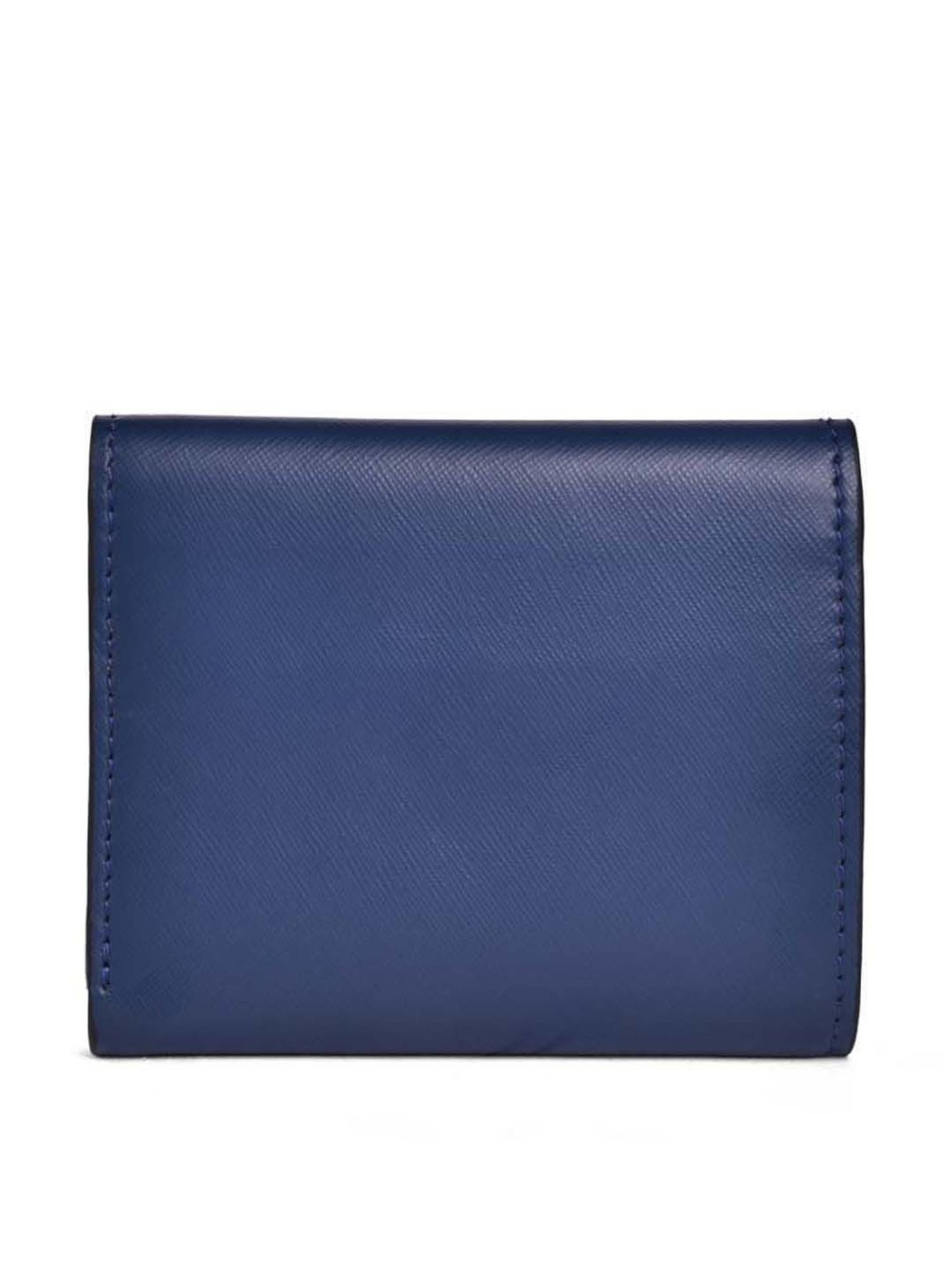 BELWABA Navy Textured Tri-Fold Wallet for Women