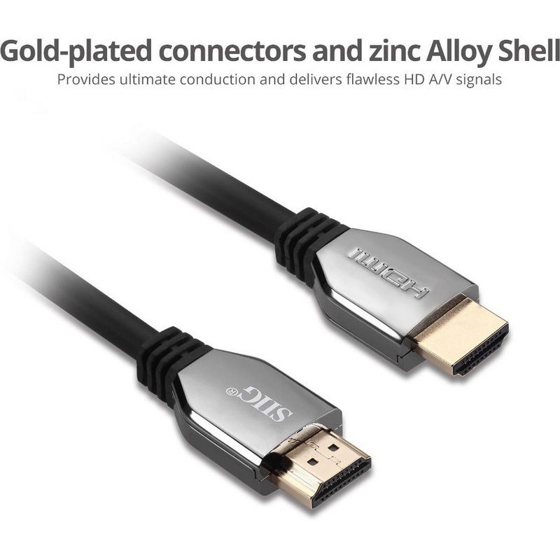 SIIG 8K Ultra High Speed HDMI Cable - 6.6ft - 6.60 ft HDMI A/V Cable for Audio/Video Device, Desktop Computer, Notebook, Blu-ray Player, TV, Projector