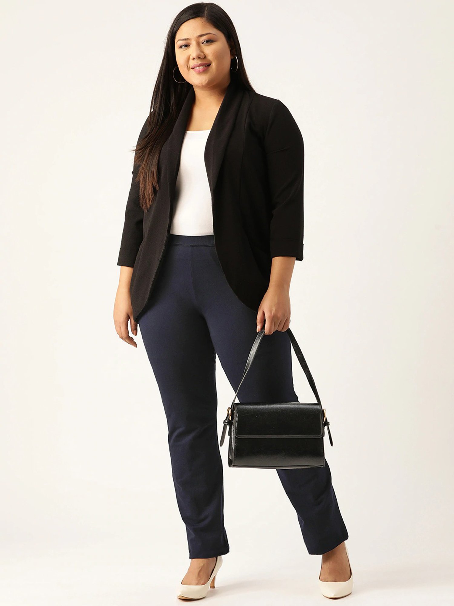 theRebelinme Navy Cotton Regular Fit Pants