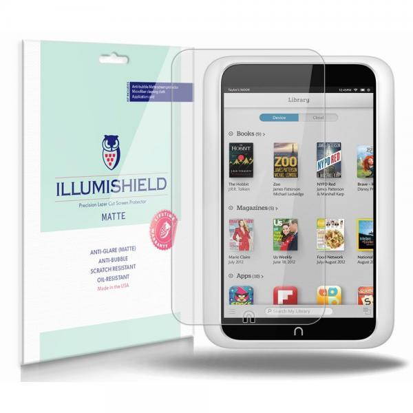 iLLumiShield Matte Anti-Glare Screen Protector For Barnes and Noble Nook HD 7" (BNTV400) [3-Pack]