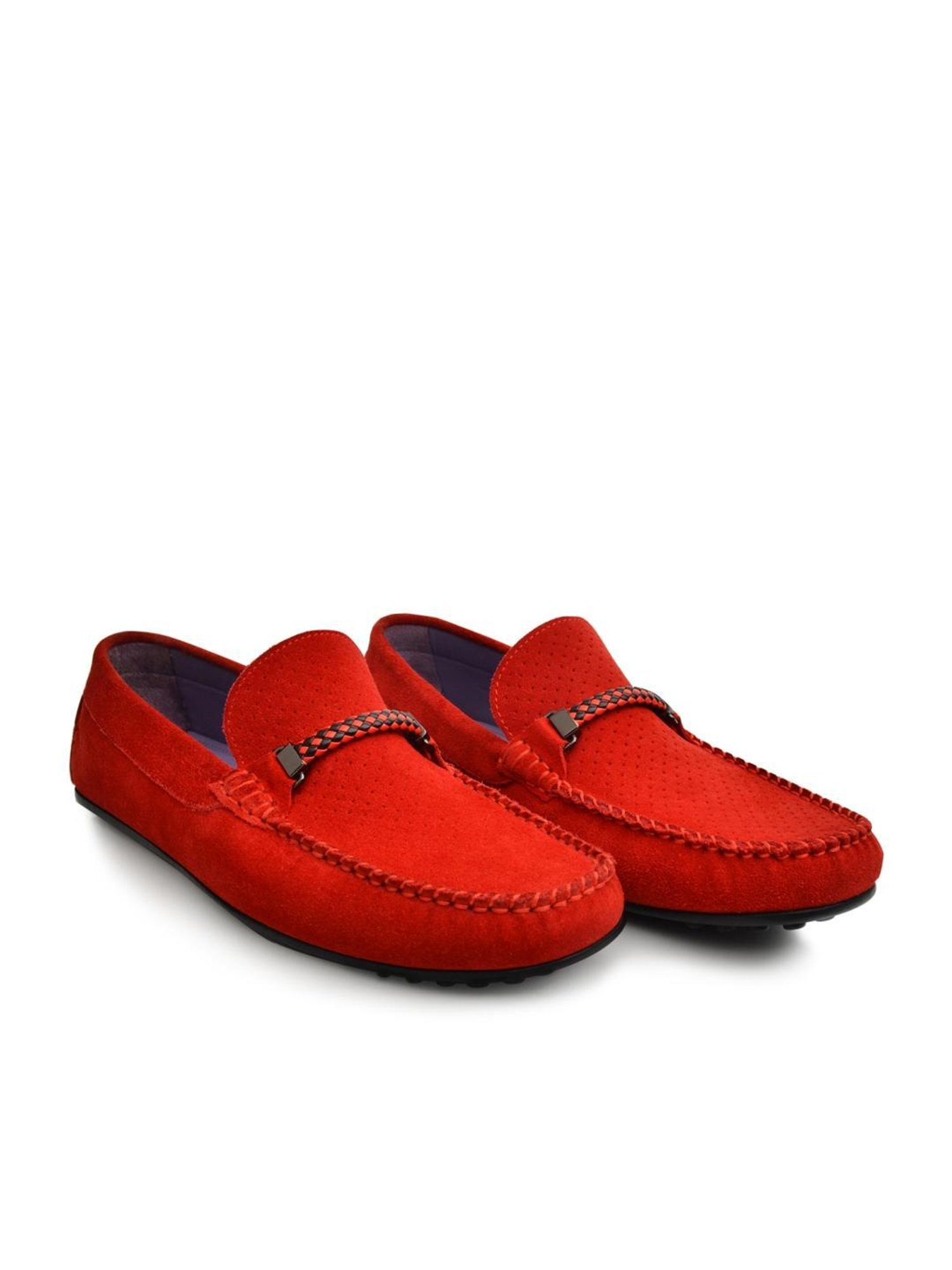 Language Shoes Men's Alfred Driver Red Loafers