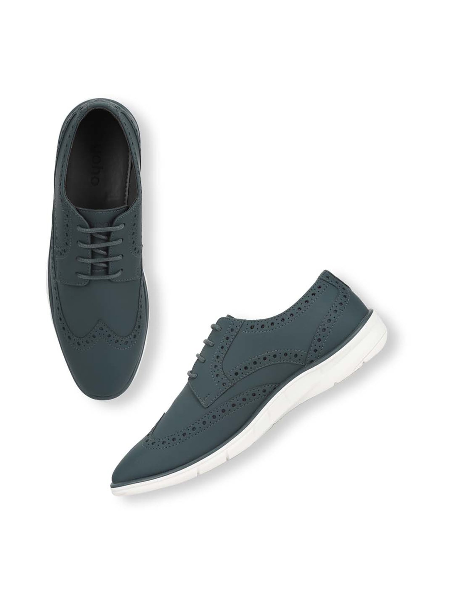 Yoho Men's Green Brogue Shoes