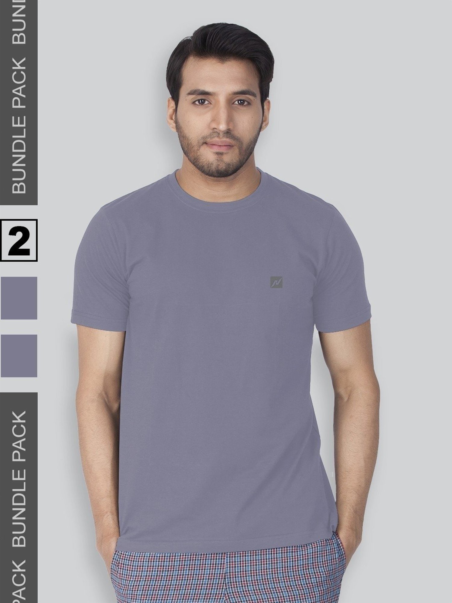 Lux Nitro Purple Regular Fit T-Shirt Pack of - 2