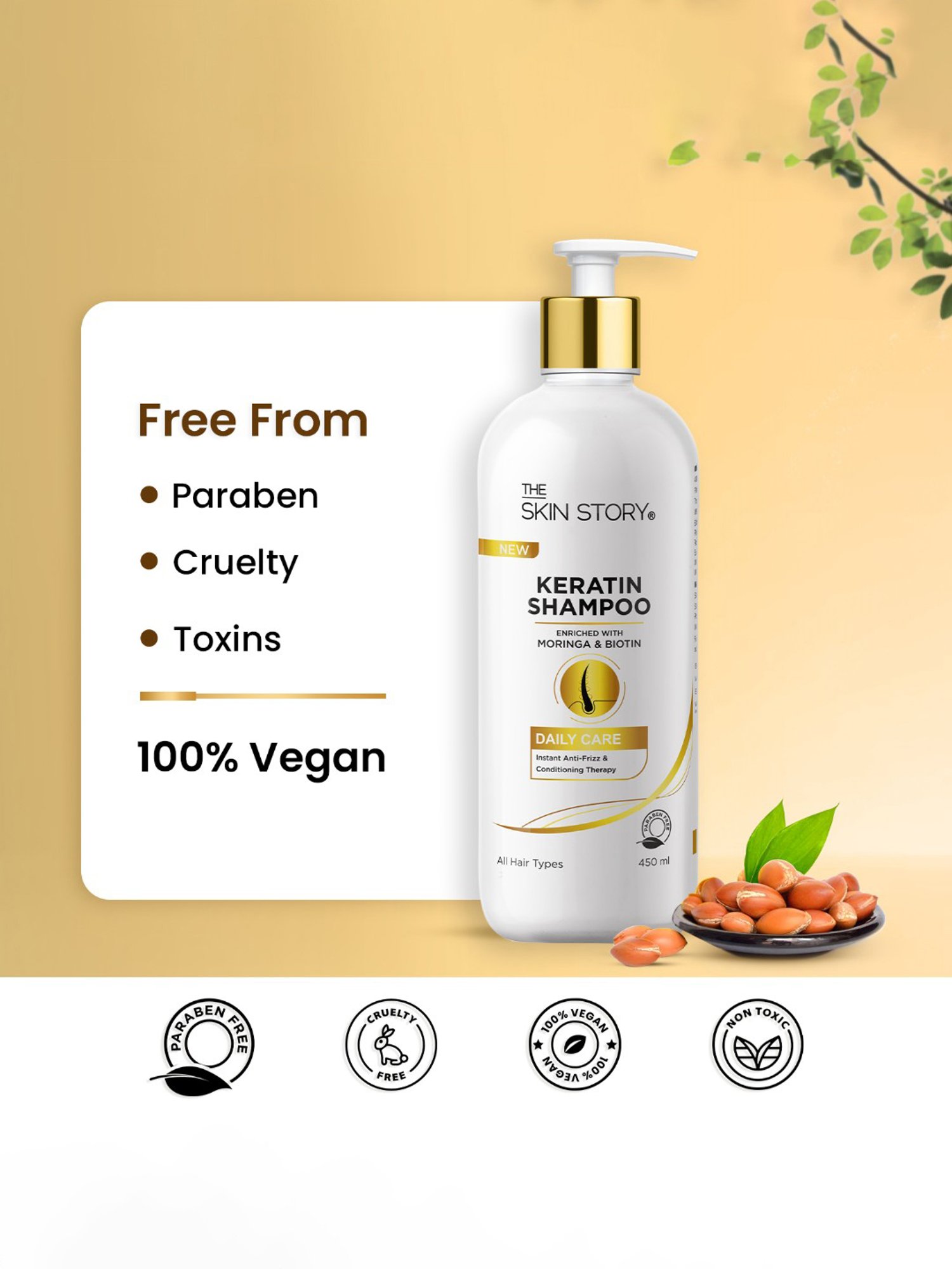 The Skin Story Moringa & Biotin Keratin Shampoo - 450 ml