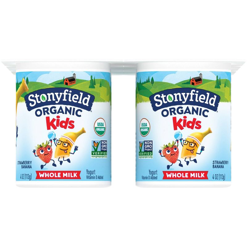 Stonyfield Organic Kids' Strawberry Banana Whole Milk Yogurt - 6ct/4oz Cups