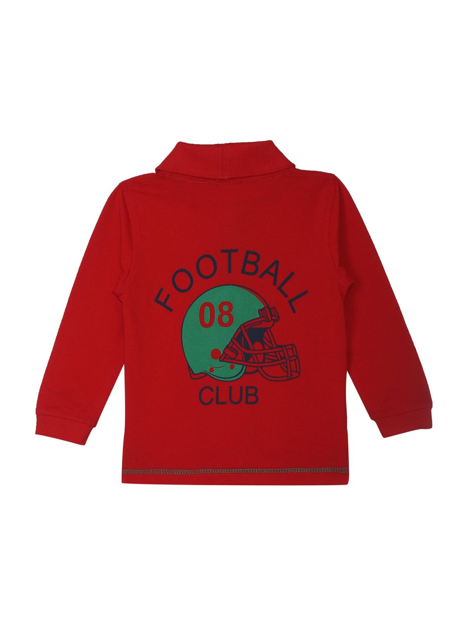 612 League Kids Red Cotton Printed Polo T-Shirt