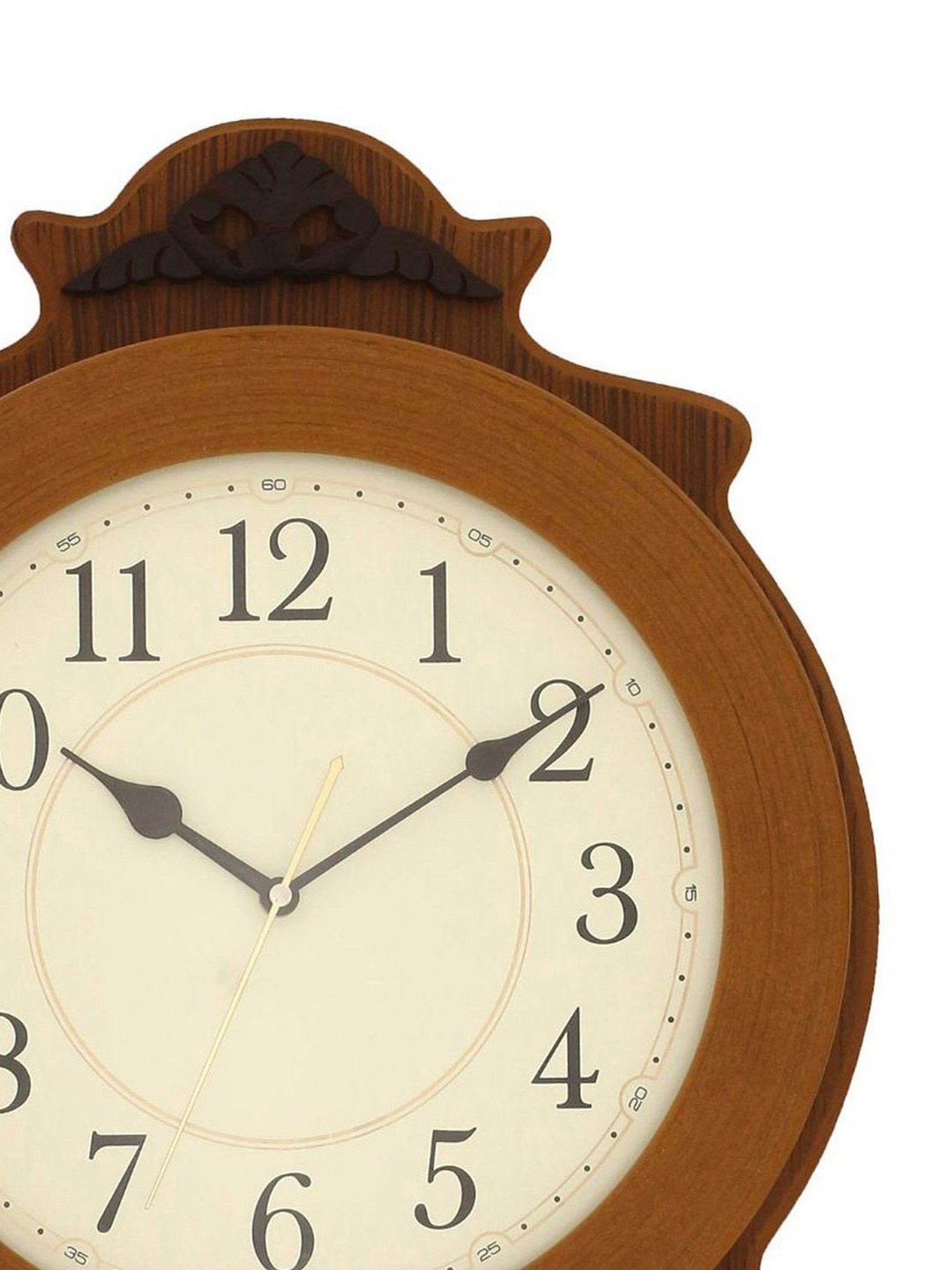 CHRONIKLE Elegant Vertical Brown Wood Wall Clock