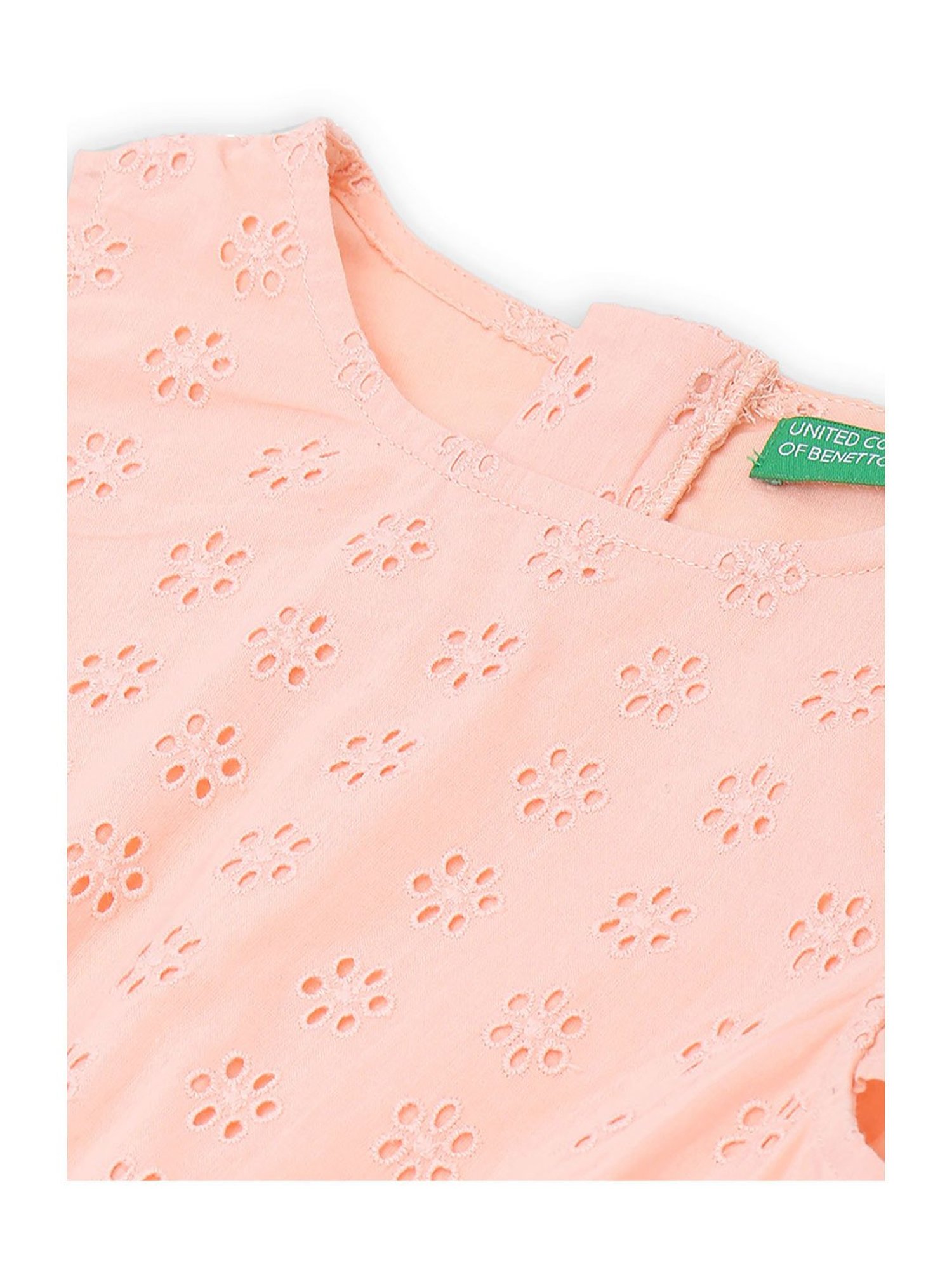 United Colors of Benetton Kids Peach Self Design Dress