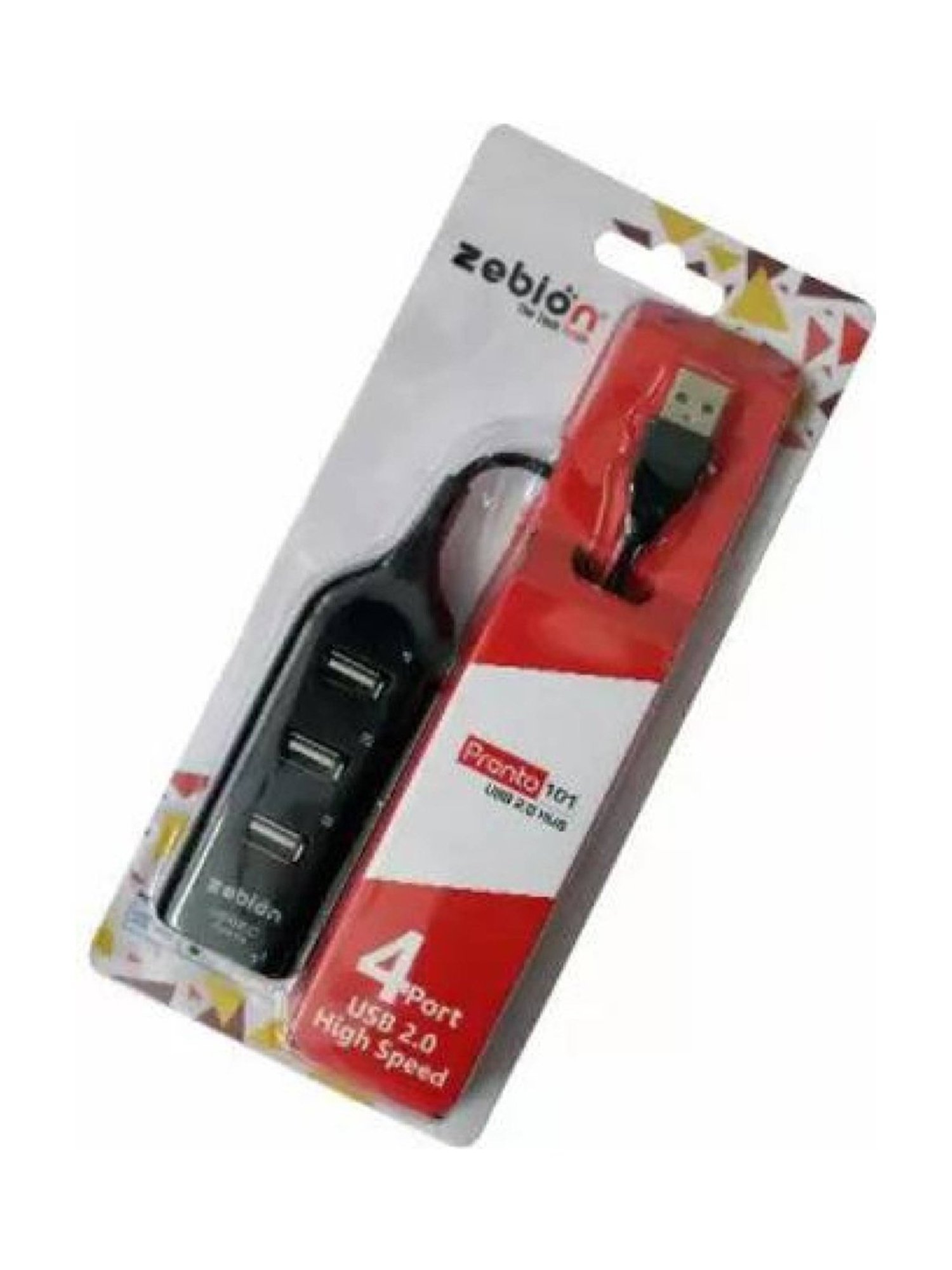 Zebion K500 Wired USB Desktop Keyboard, Swag Wired Mouse & Pronto 101 USB Hub (Black)