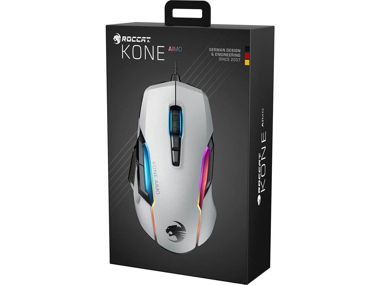 ROCCAT Kone AIMO Remastered ROC-11-820-WE White Wired Optical RGBA Smart Customization Gaming Mouse