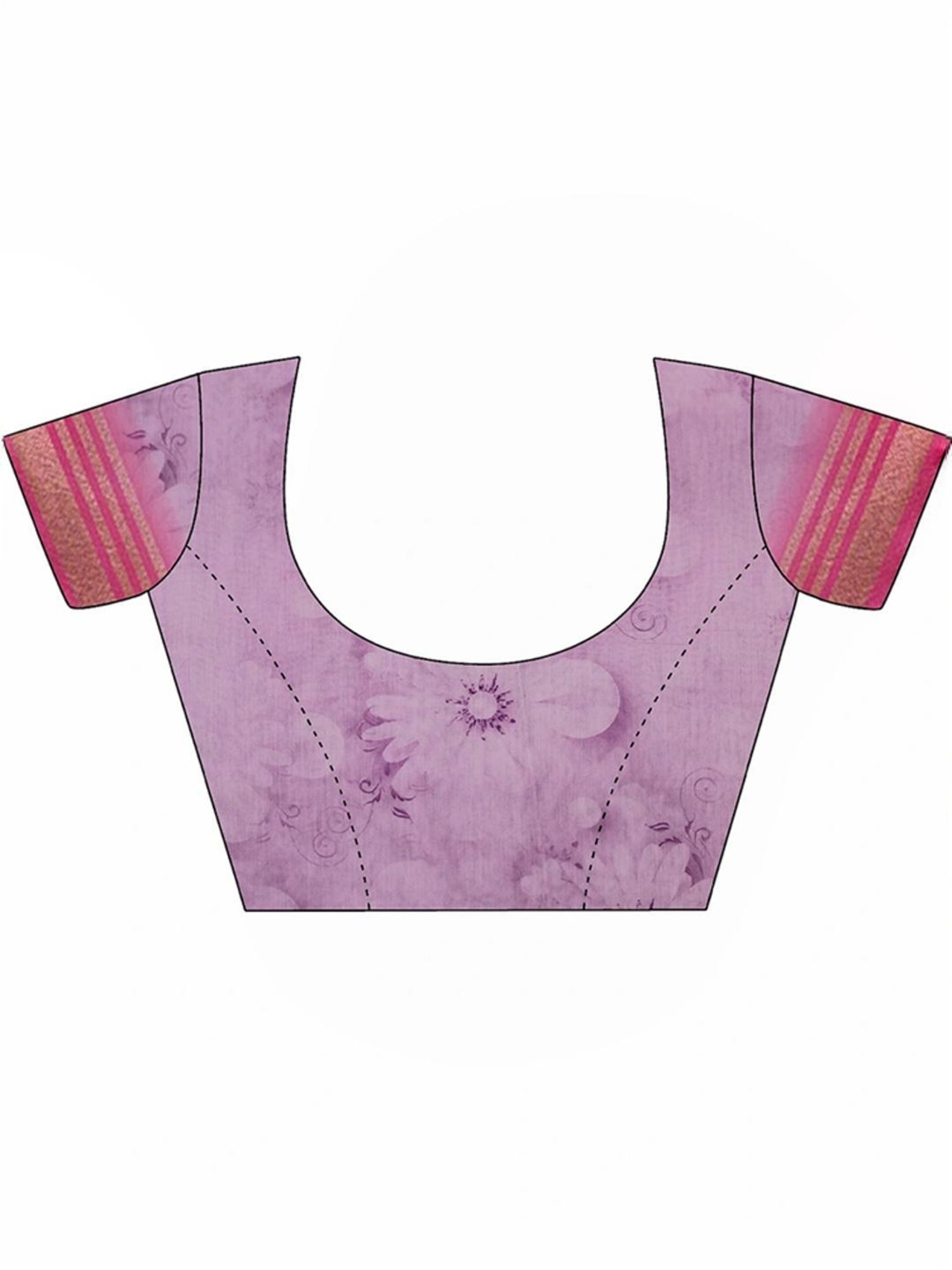 Satrani Pink Floral Print Saree With Unstitched Blouse