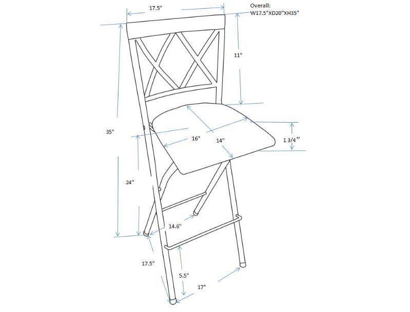24" Folding Metal  Counter Height Barstool Gunmetal - Cheyenne Products