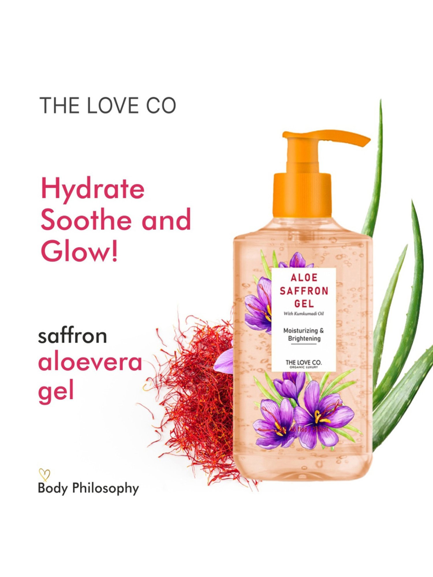 The Love Co. Saffron Aloe Vera Gel - 250 ml