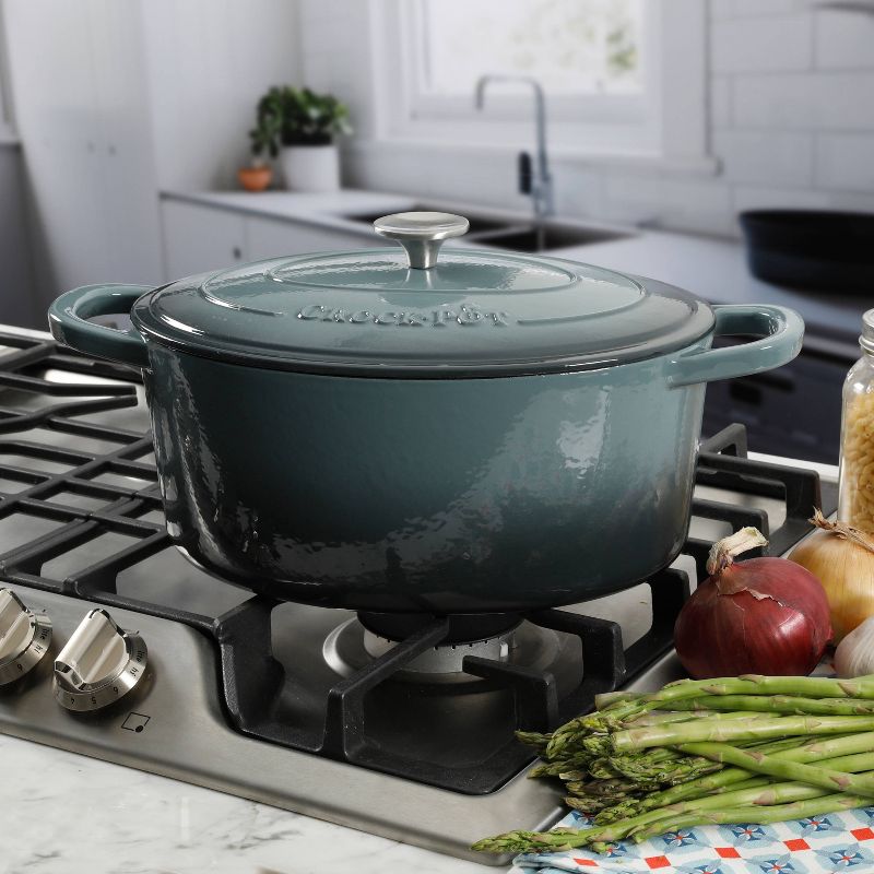 Crock Pot Artisan 7Qt Oval Dutch Oven Gray