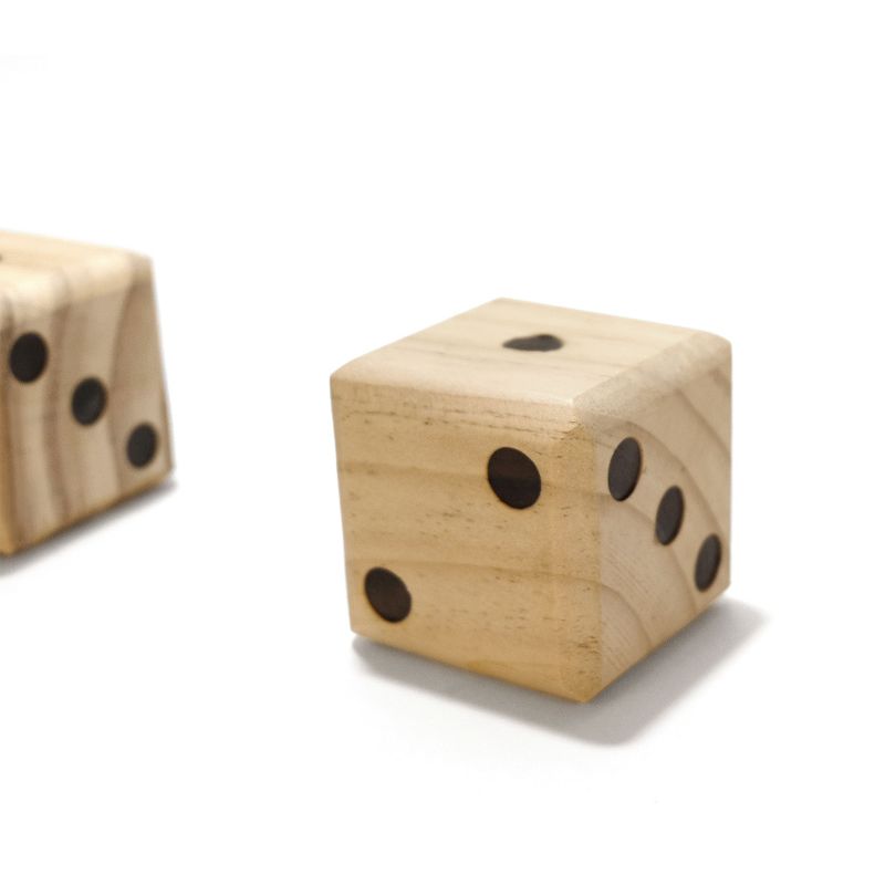 Yard Games 2.5 Inch Giant Outdoor Indoor Hand Sanded Wooden Dice Set with Laminated Scorecards and Carrying Case Fun For Kids and Adults of All Ages