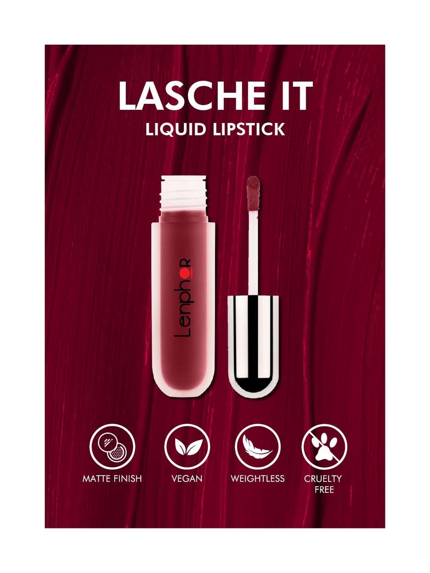 Lenphor Lasche It Liquid Lipstick Carmine Red 03 - 5 ml