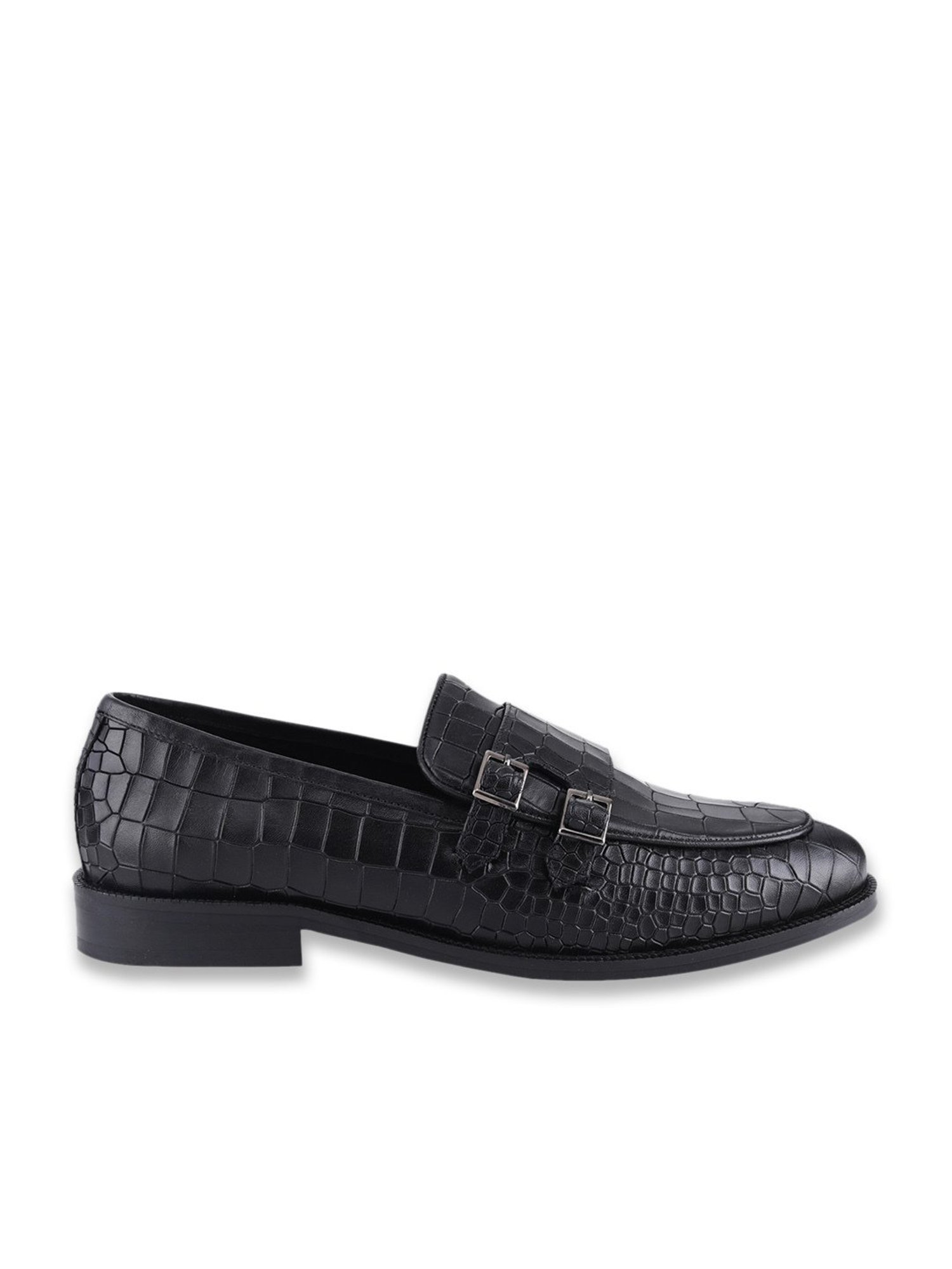 Ezok Men's Black Monk Shoes