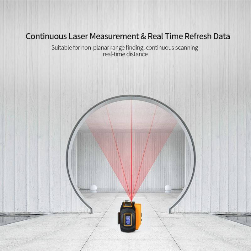 SNDWAY Digital Laser Distance Meter Rangefinder Handheld Infrared Range Finder 2 in 1 5m Measuring Tape 60m Laser Ruler with LCD Display