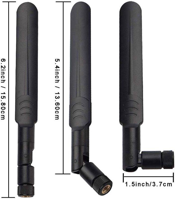 ALAMSCN 8dBi 2.4GHz 5.8GHz Dual Band RP-SMA Antenna + 35cm U.fl/IPEX Extension Pigtail Cable to RP SMA Famale Connector for Wireless Router Aerial WiFi WAN Repeater Network(Pack of 4)