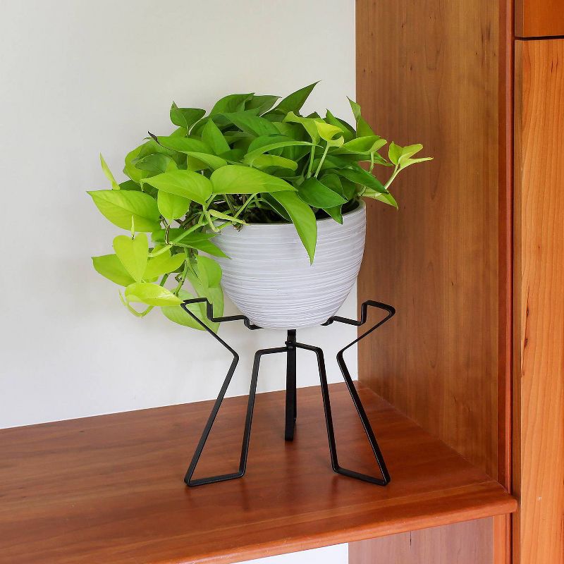 15" Simple Iron Folding Tabletop and Floor Florence Plant Stand Black - ACHLA Designs