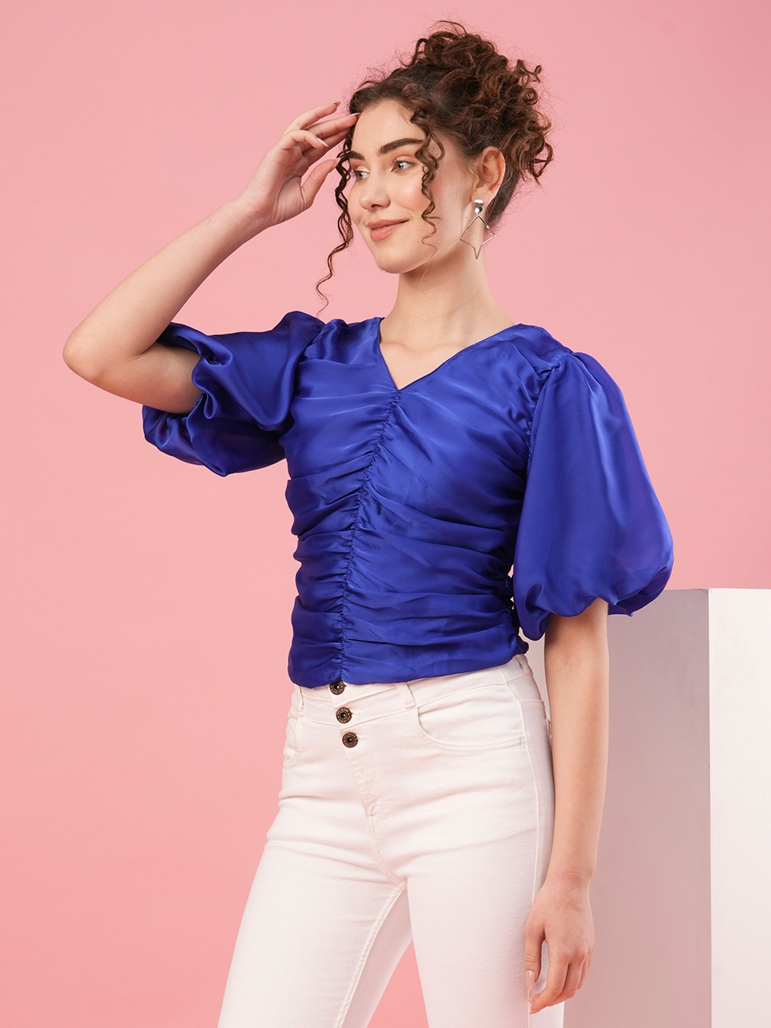 Globus Blue Regular Fit Top