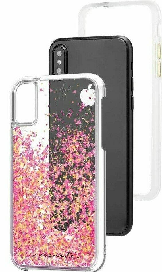 Case-Mate Waterfall Cascading Liquid Giltter Case for iPhone X - Pink Glow