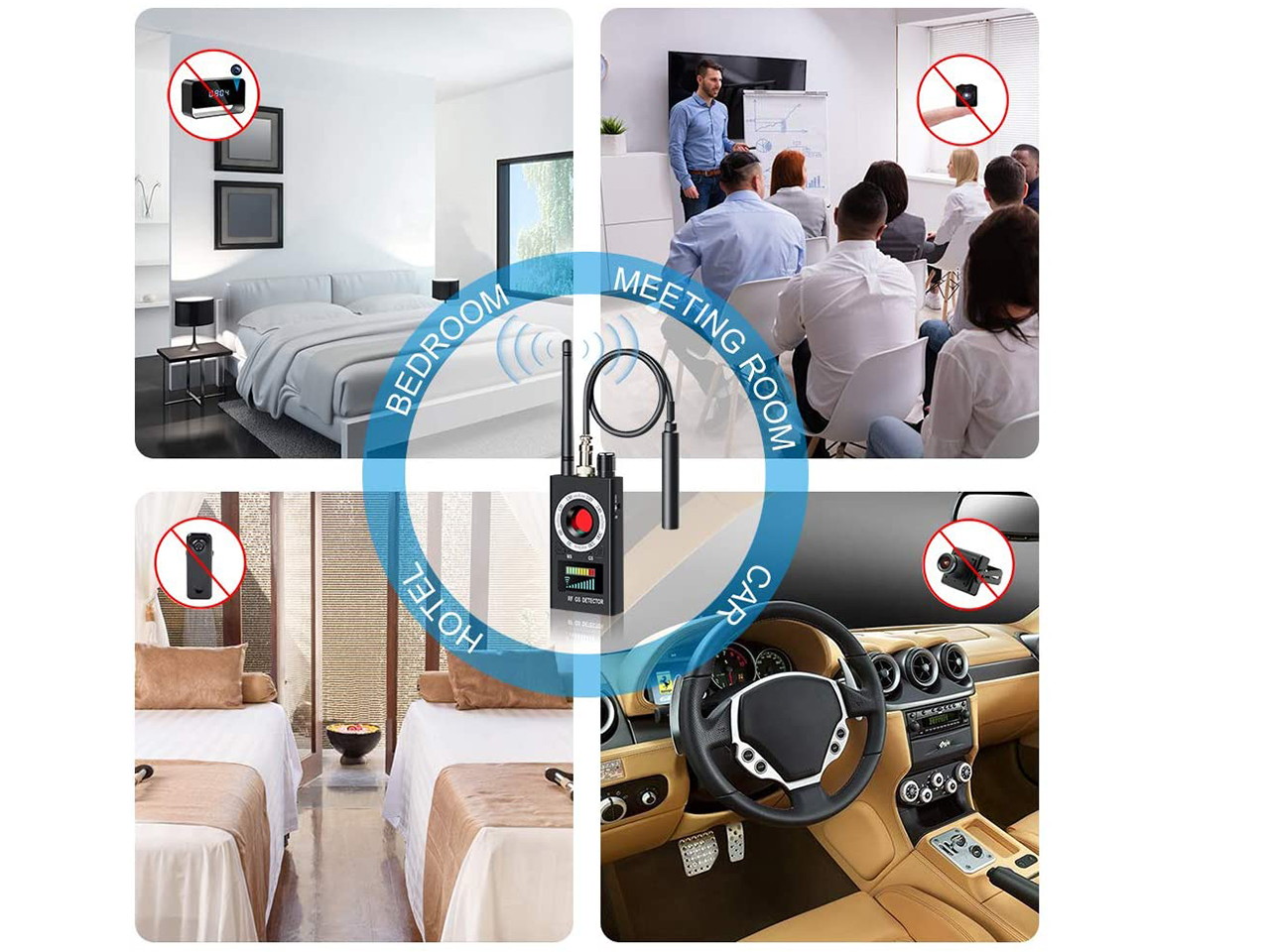 Hidden Camera Detector, C-88 Anti Spy RF Signal Wireless Bug GPS Tracker GSM Listening Device Finder Laser Lens Magnetic Field Detectors with 3 Detection Modes