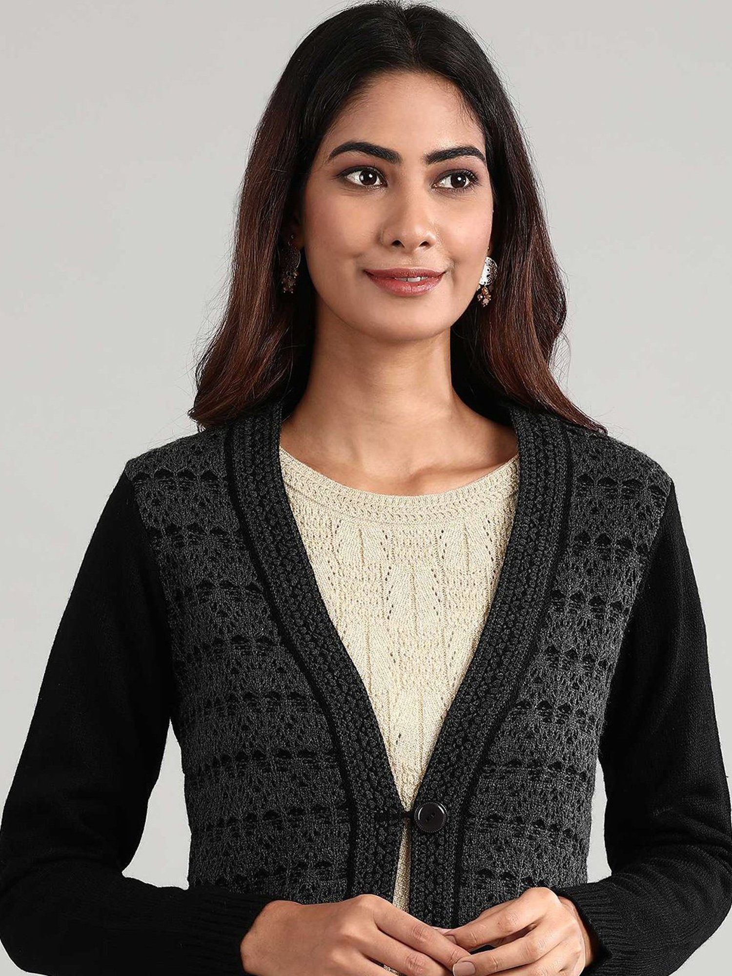 Aurelia Black Crochet Pattern Cardigan