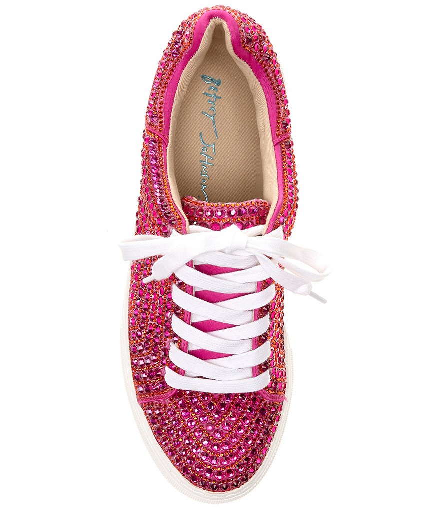 Blue by Betsey Johnson Sidny Rhinestone Embellished Platform Lace-Up Sneakers