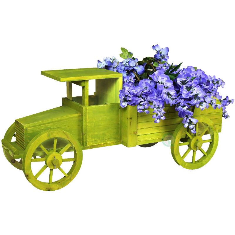 Gardenised Old Style Wooden Car Garden Planter