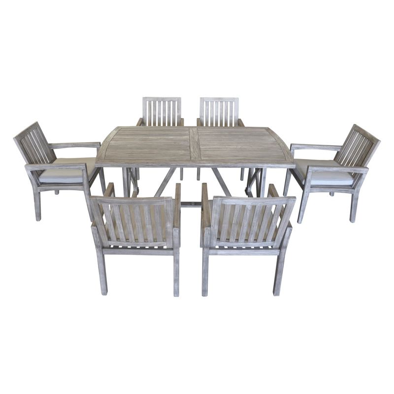 Teak Surf Side Rectangle Outdoor Dining Table - Driftwood Gray - Courtyard Casual