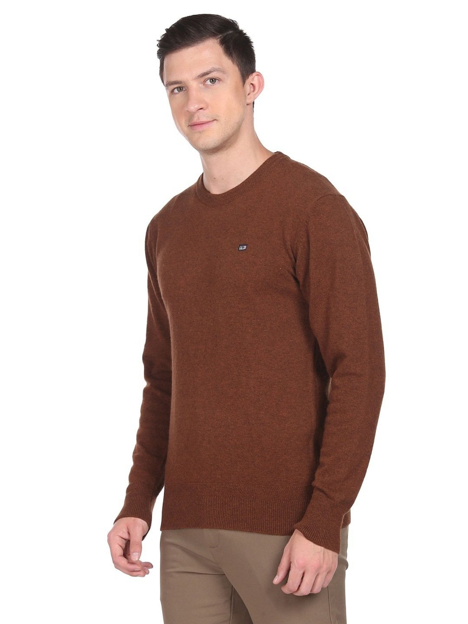 Arrow Sports Orange Regular Fit Sweater