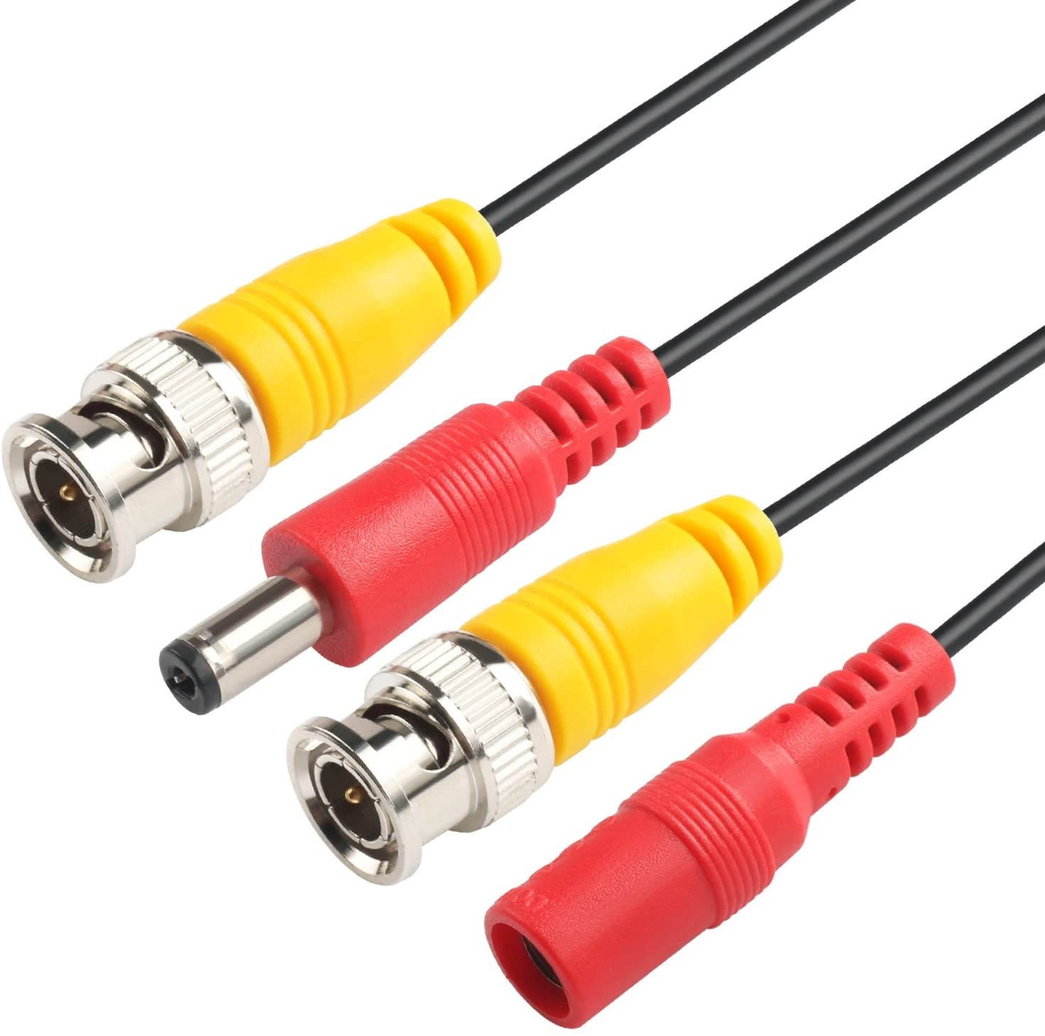 Postta BNC Video Power Cable (2 Pack 150 Feet) Pre-Made All-in-One Video Security Camera Cable Wire with Four Connectors for CCTV DVR Surveillance System