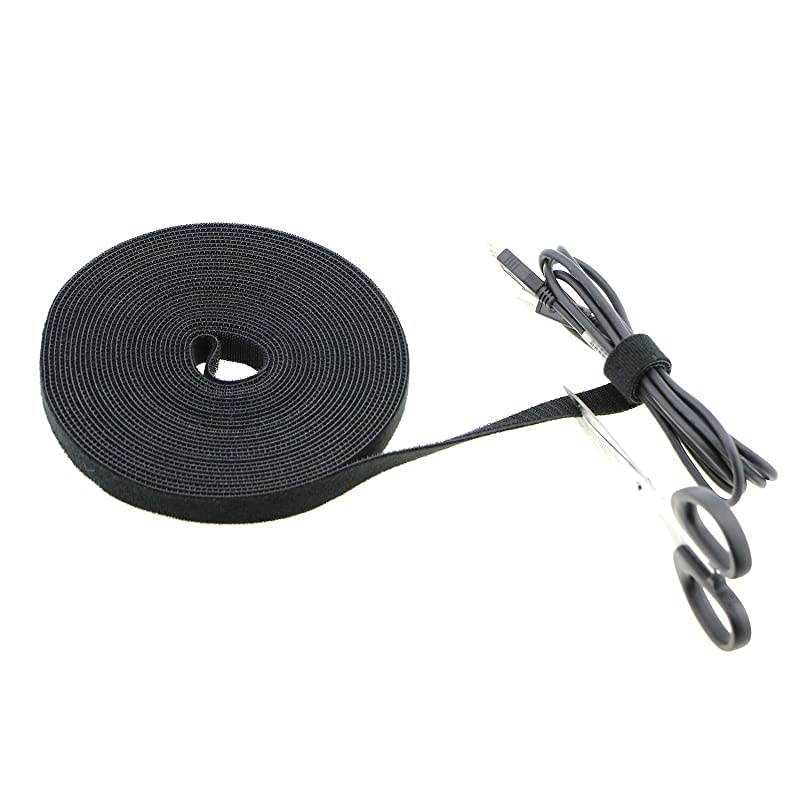 fastening tape Cable Tie Double Side Nylon Power Wire Management 3/4Inch 1 Roll Hook (5 Yards, Style 1)