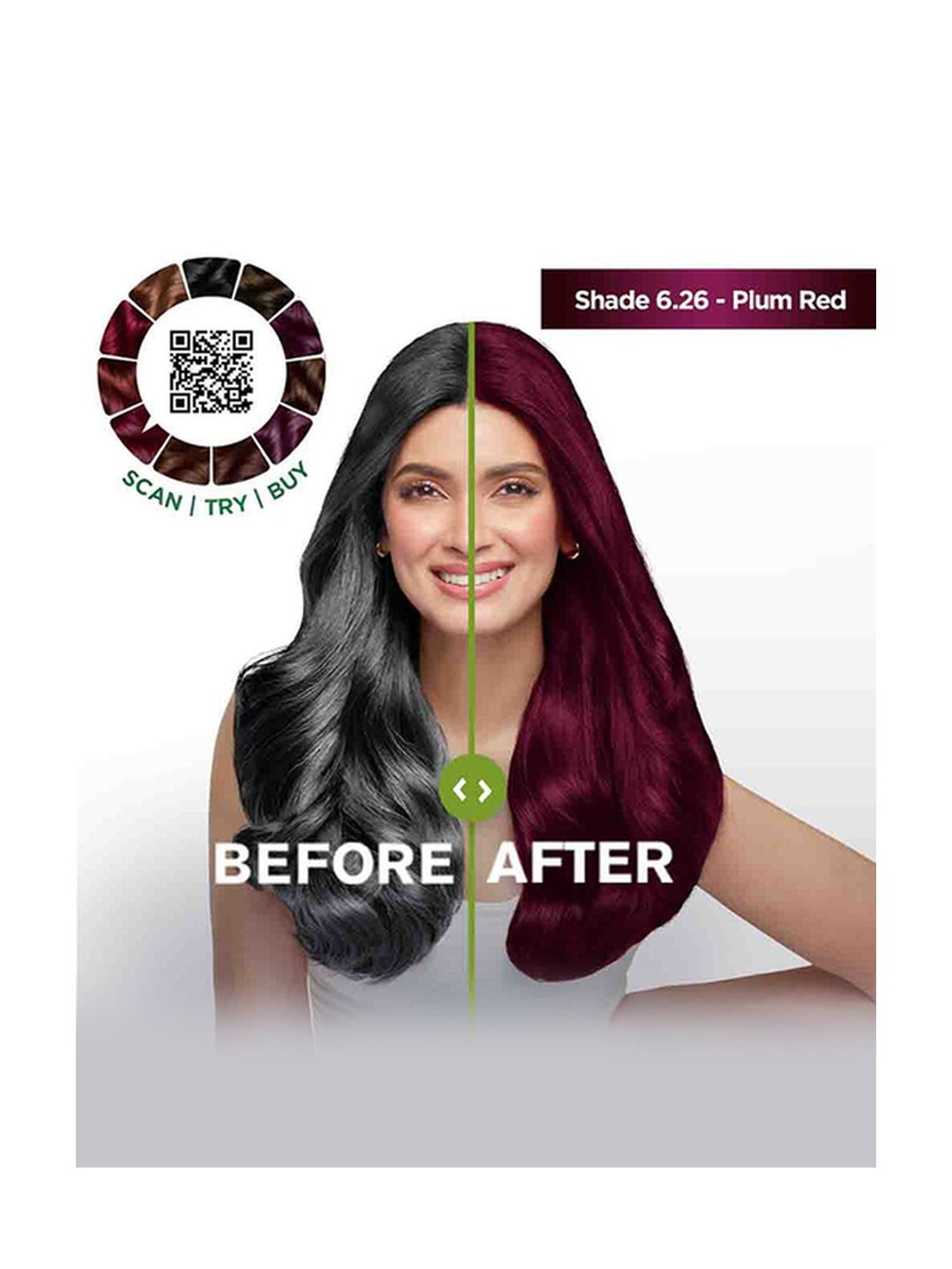 Garnier Color Naturals Creme Riche Hair Color Shade 6.26 Plum Red - 55 ml + 50 gm