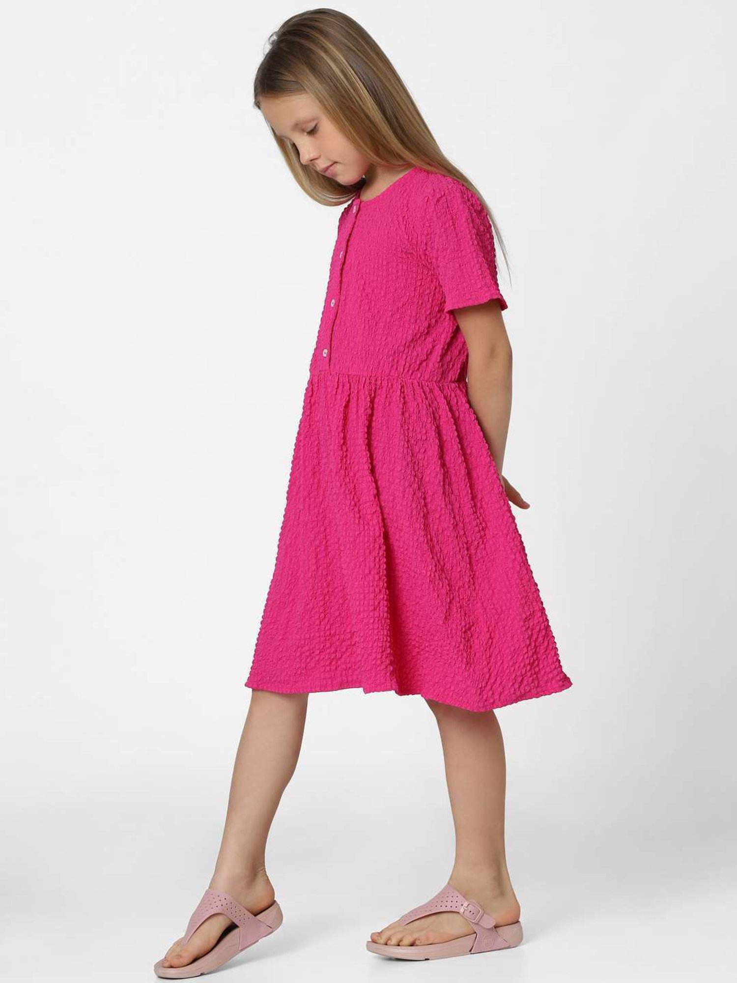 KIDS ONLY Pink Textured Pattern Dress