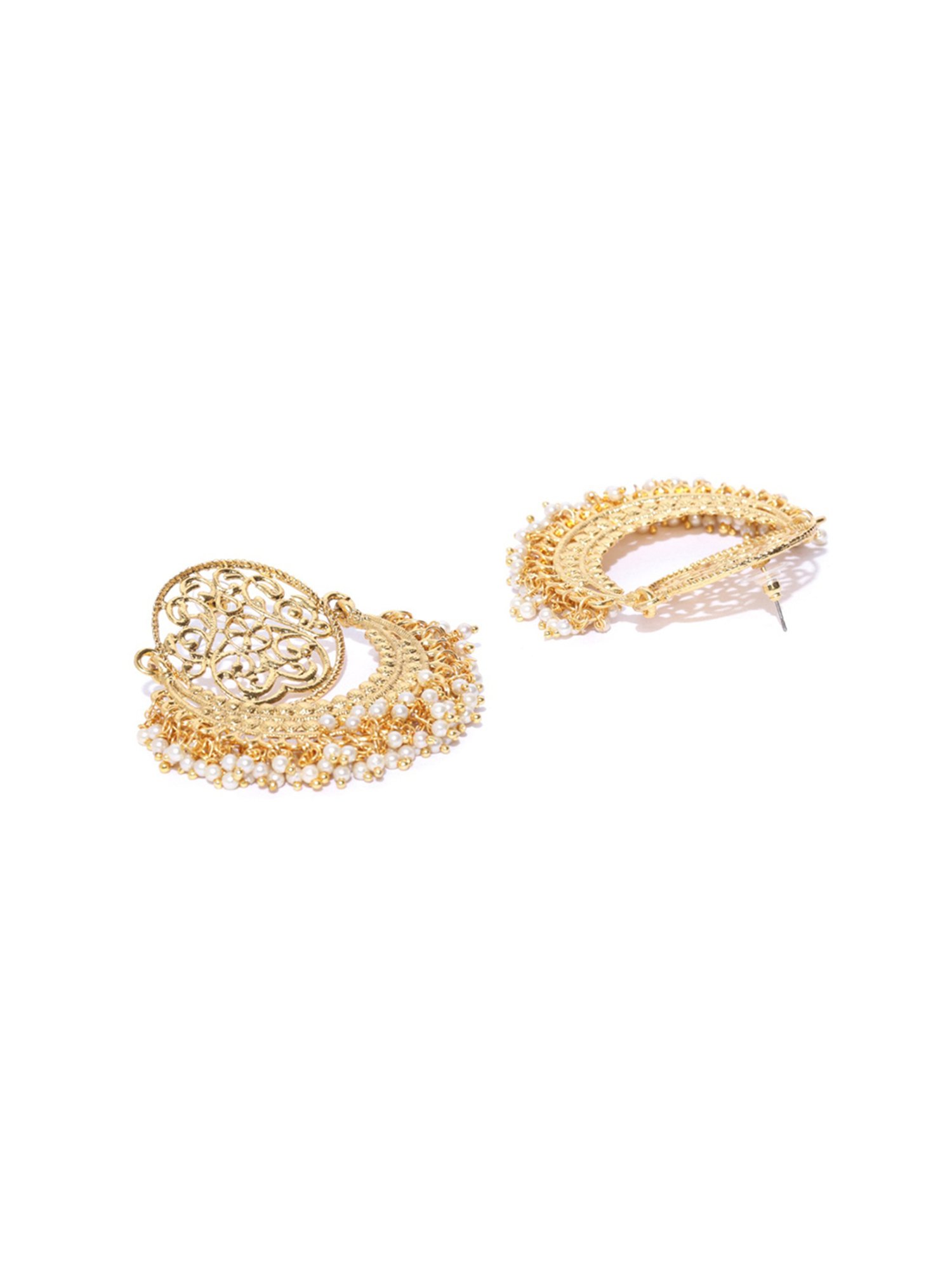 Zaveri Pearls Golden Alloy Earring & Maang Tikka Set
