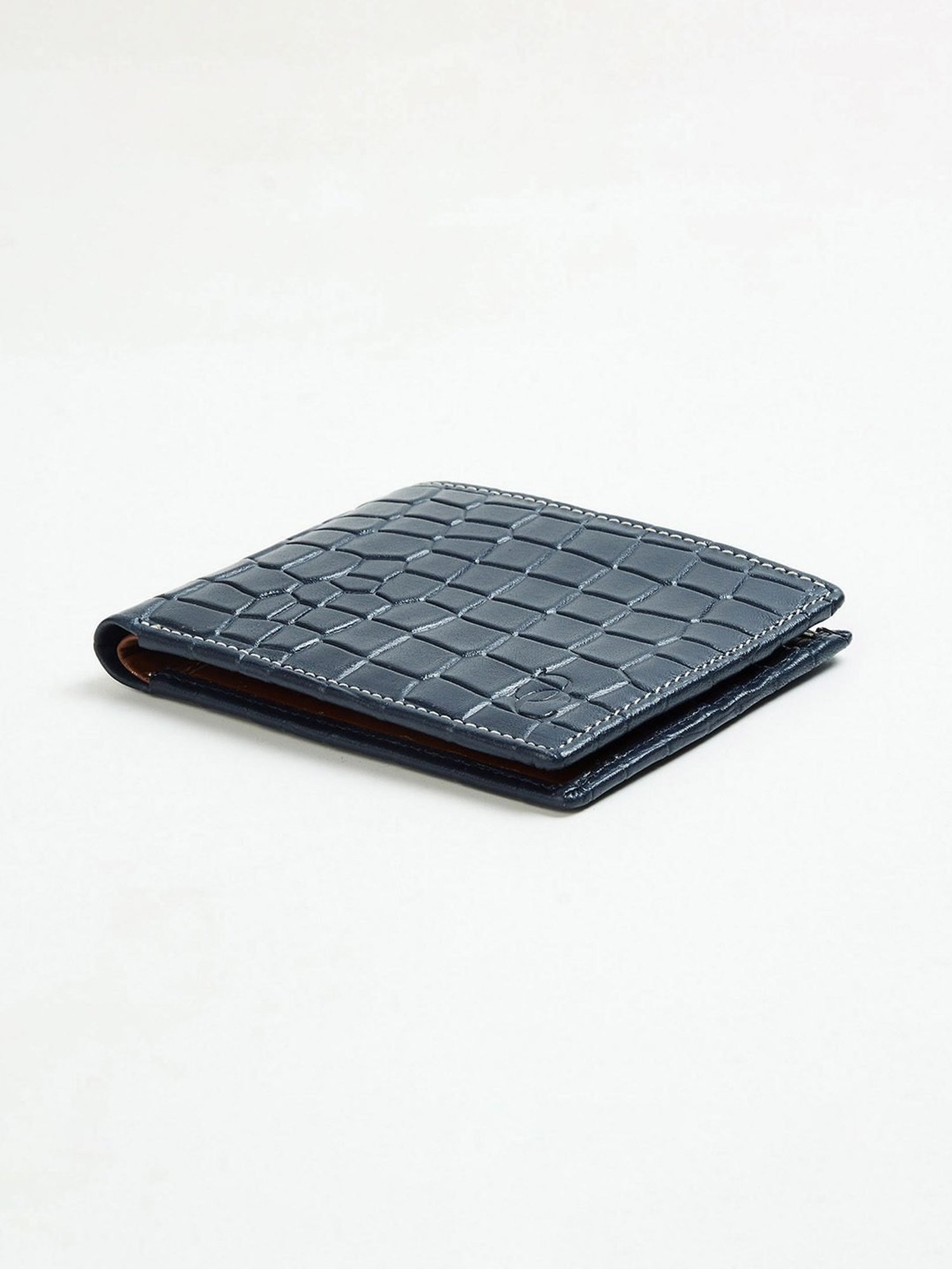 Code by Lifestyle Blue Leather Textured Bi-Fold Wallet for Men