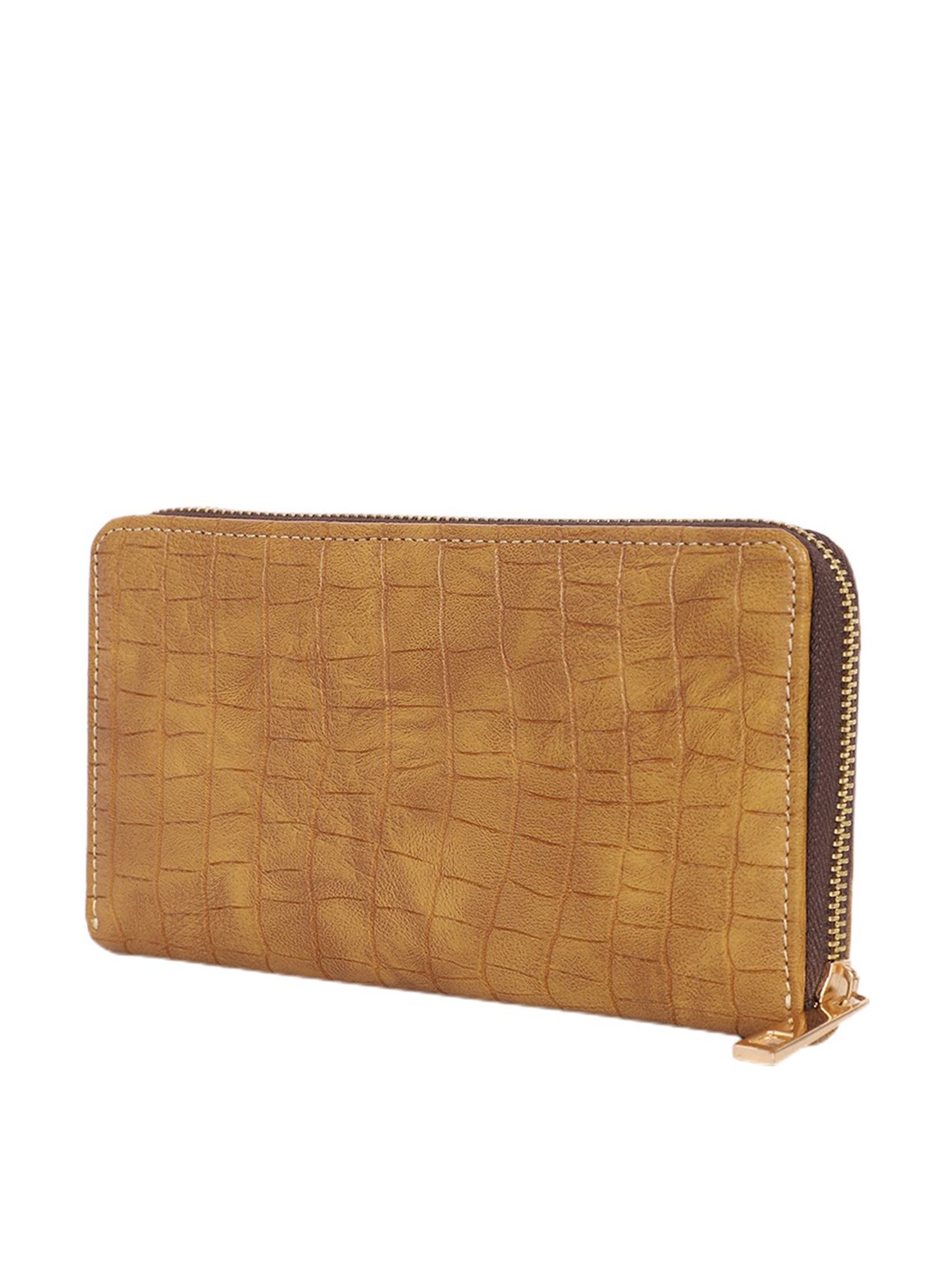 Bagsy Malone Tan Textured Zip Around Wallet for Women