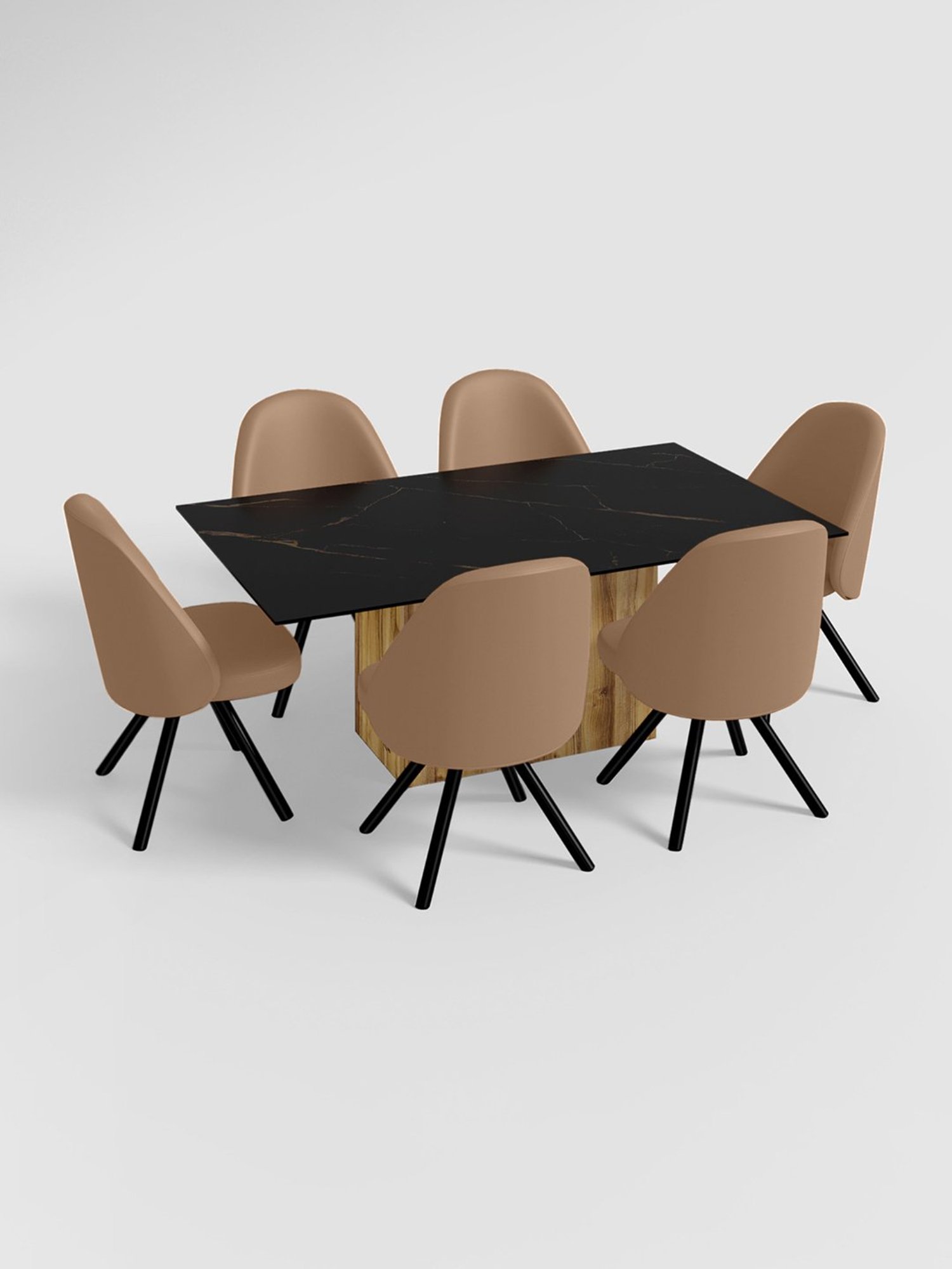 Godrej Interio Fraise Beige Leather Dining Chair (Set of 2)